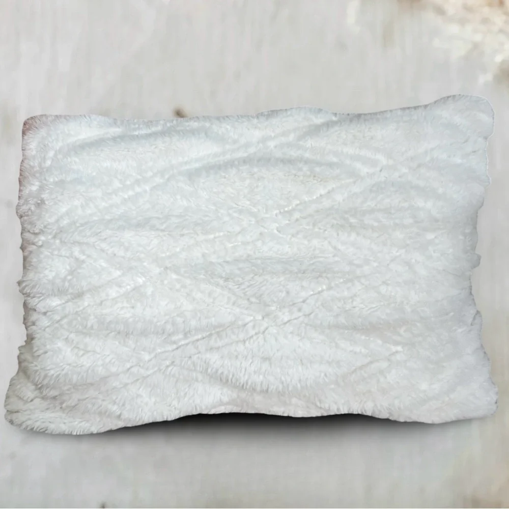 Luxurious White Faux Fur Pillow